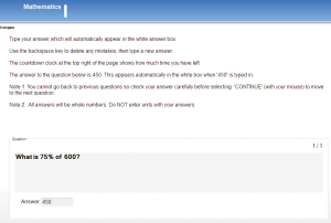 COMPASS Pilot selection test mental arithmetic (Mathematics)